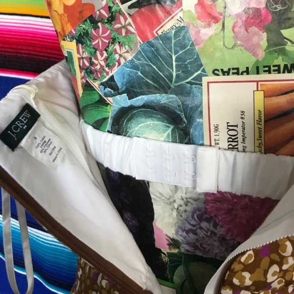 J Crew Tiered Ruffle Strapless Dress Peplum Floral - Picture 7 of 7